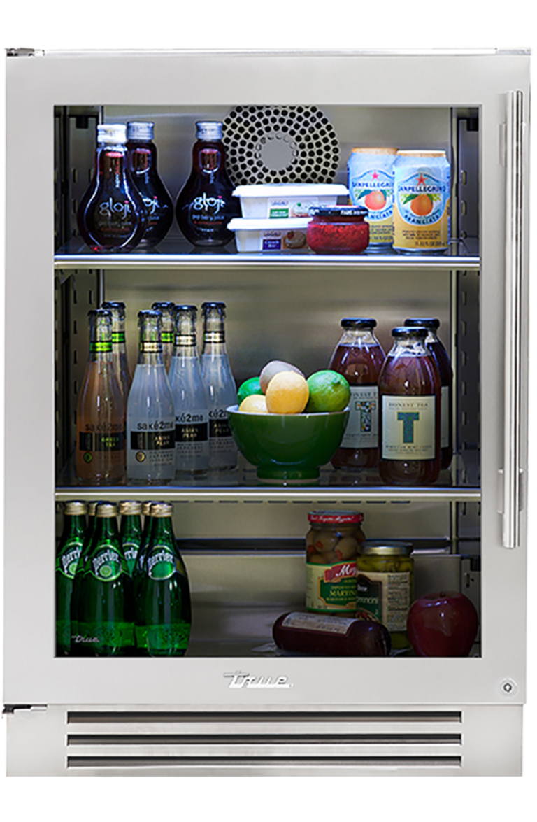 24″ Undercounter Refrigerator Stainless Glass True Residential