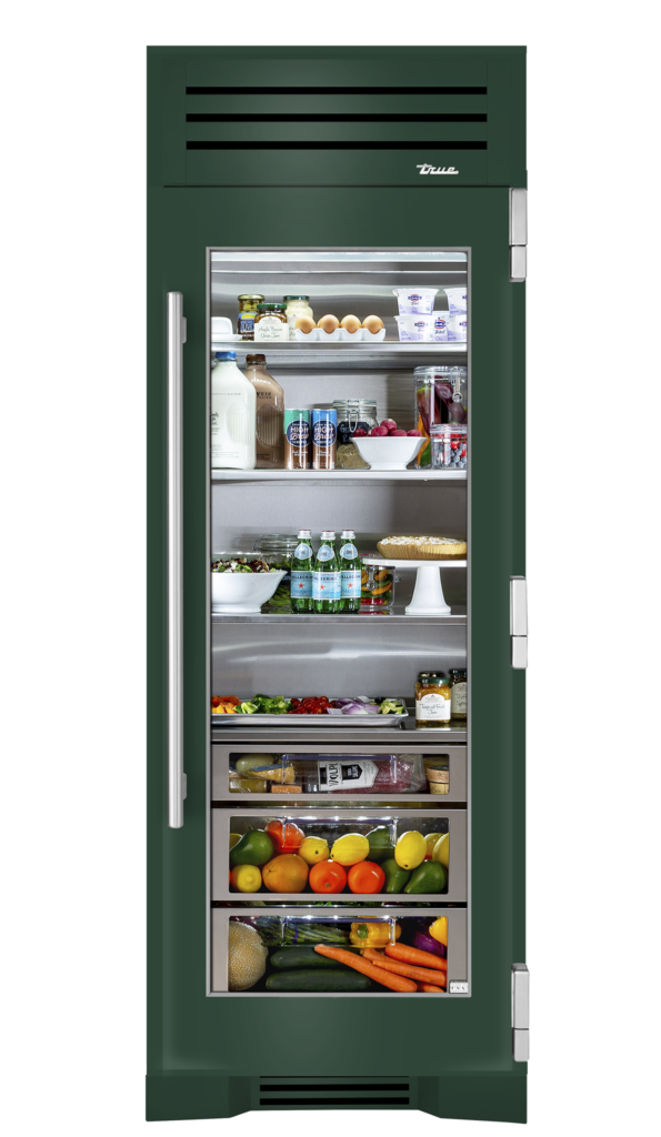 30" Glass Door Refrigerator Column in Emerald