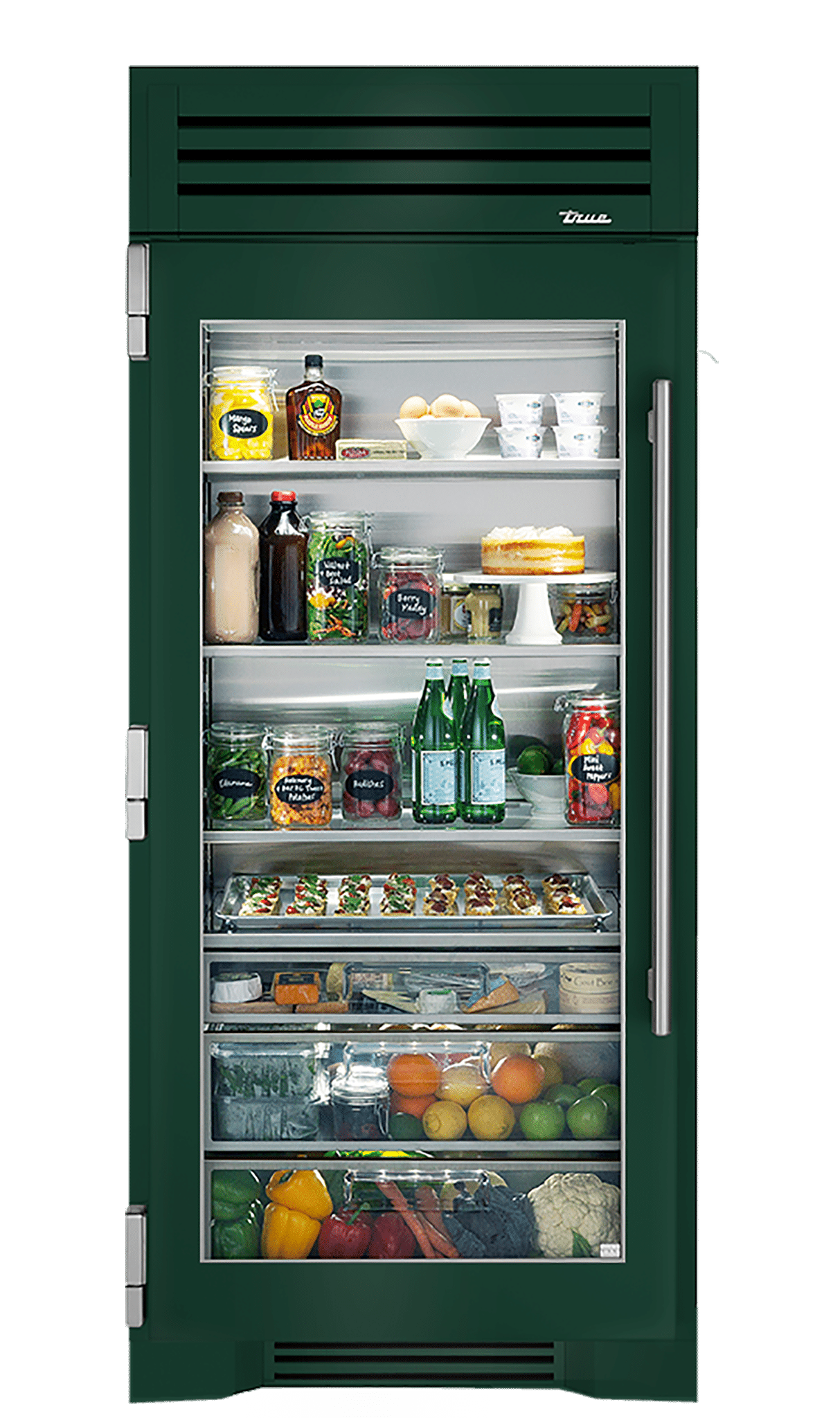 36″ Glass Door Refrigerator Column True Residential
