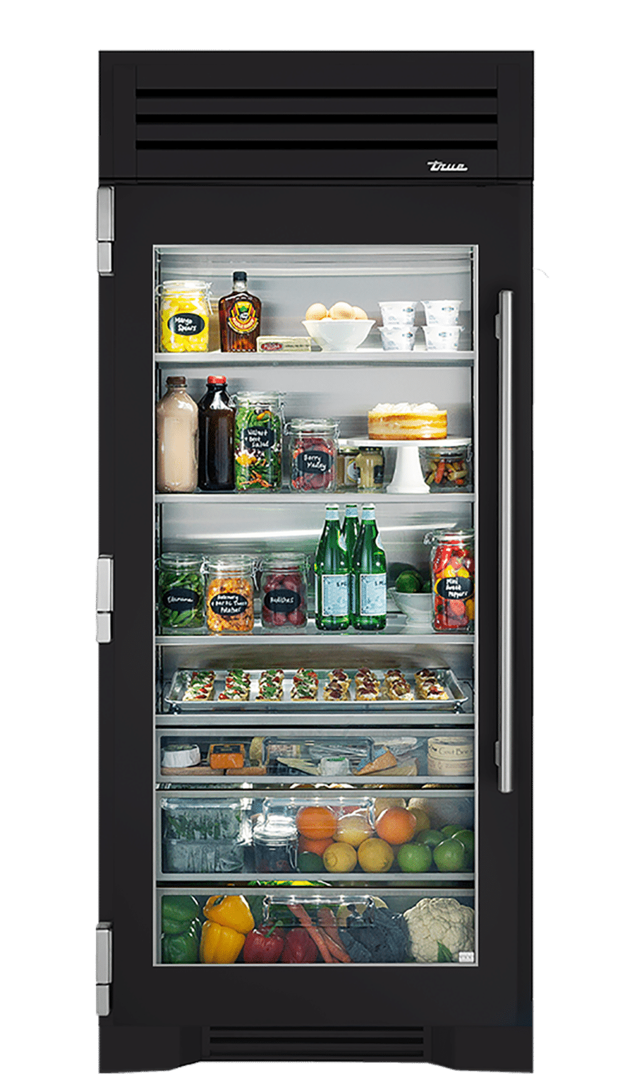 36″ Glass Door Refrigerator Column True Residential