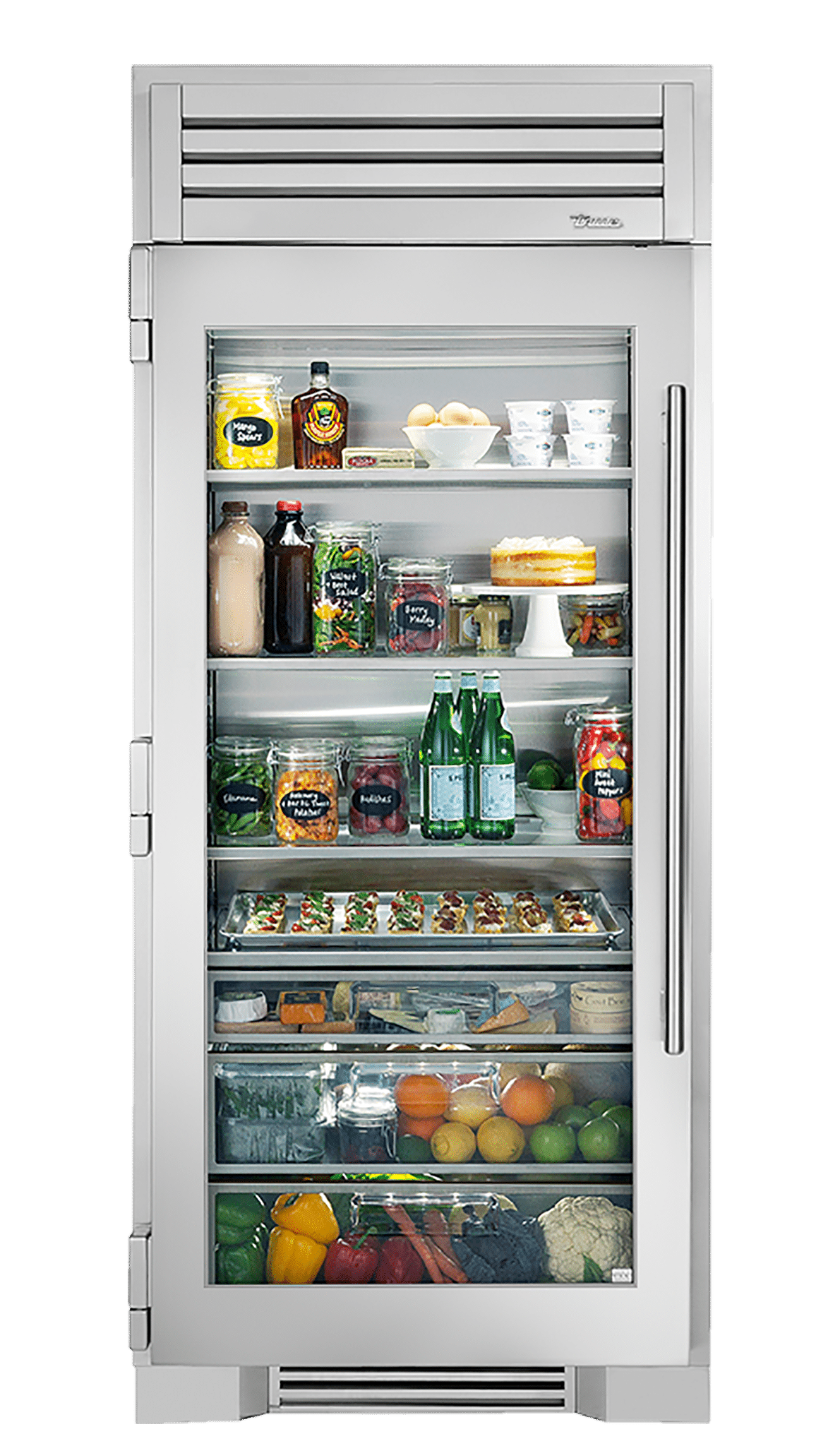 36″ Glass Door Refrigerator Column True Residential