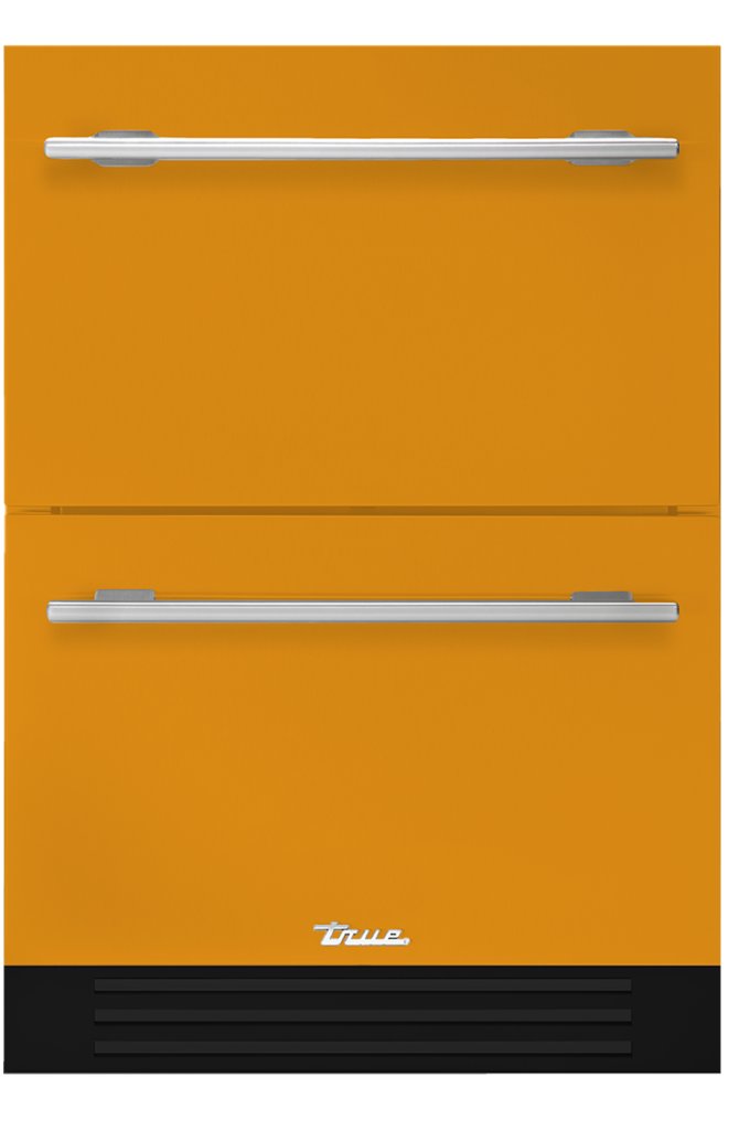 Undercounter refrigerator drawer in saffron