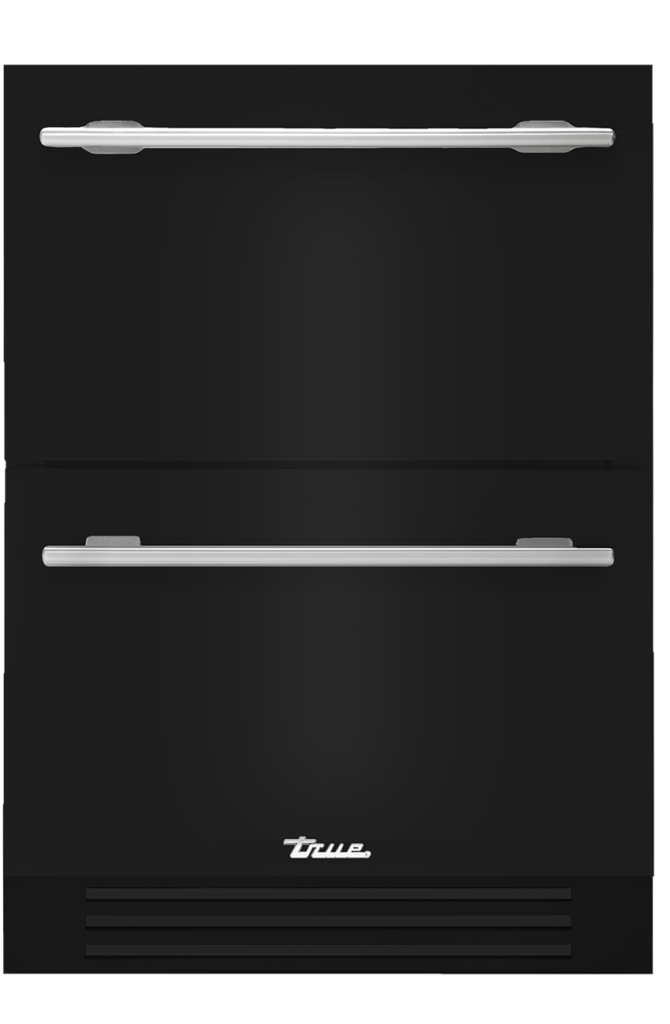 Undercounter refrigerator drawer in gloss black