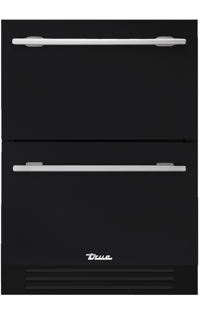 Undercounter refrigerator drawer in matte black