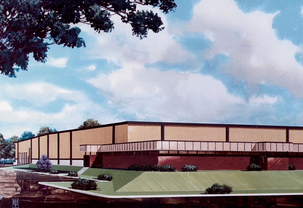 true manufacturing facility rendering in 1972