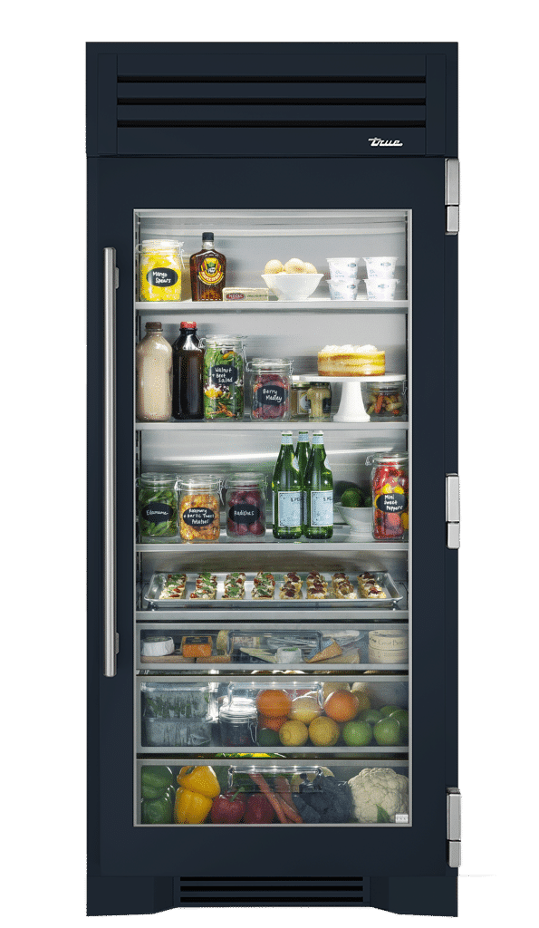 36" Glass Door Refrigerator Right Hinge in Juniper